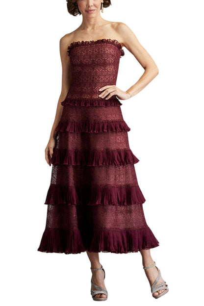 ZIANI TIERED RUFFLE MIDI DRESS
