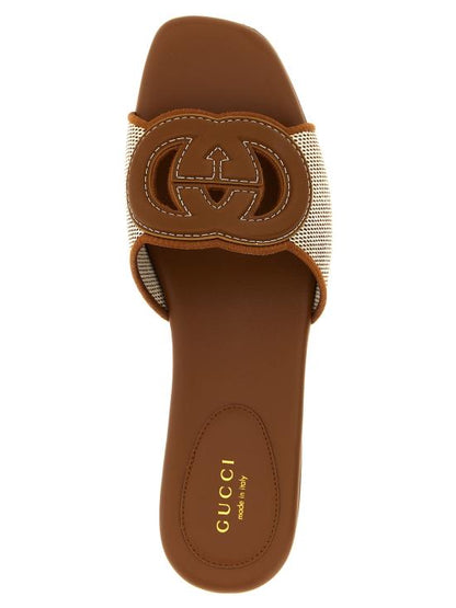 SLIDE SANDAL WITH INTERLOCKING G
