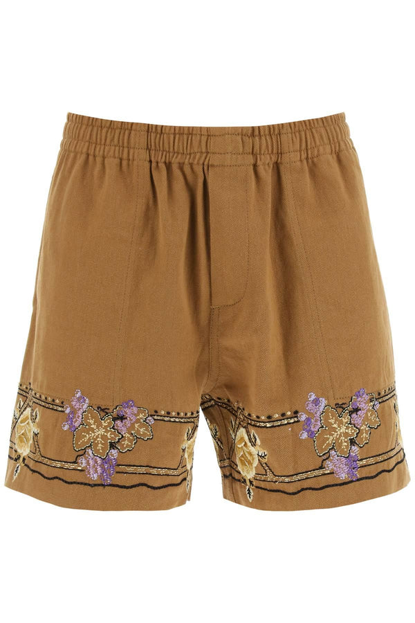 NETDRESSED | BODE | AUTUMN ROYAL SHORTS WITH FLORAL EMBROIDERIES