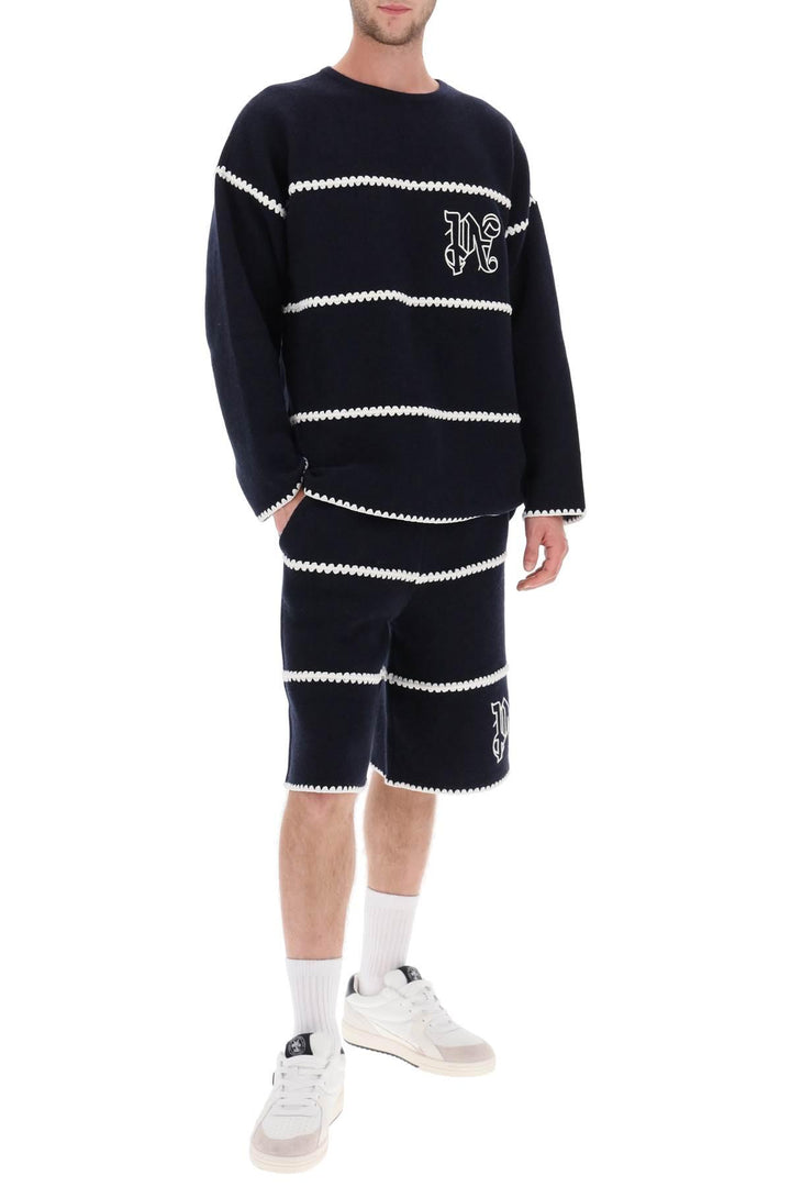 NETDRESSED | PALM ANGELS | WOOL KNIT SHORTS WITH CONTRASTING TRIMS