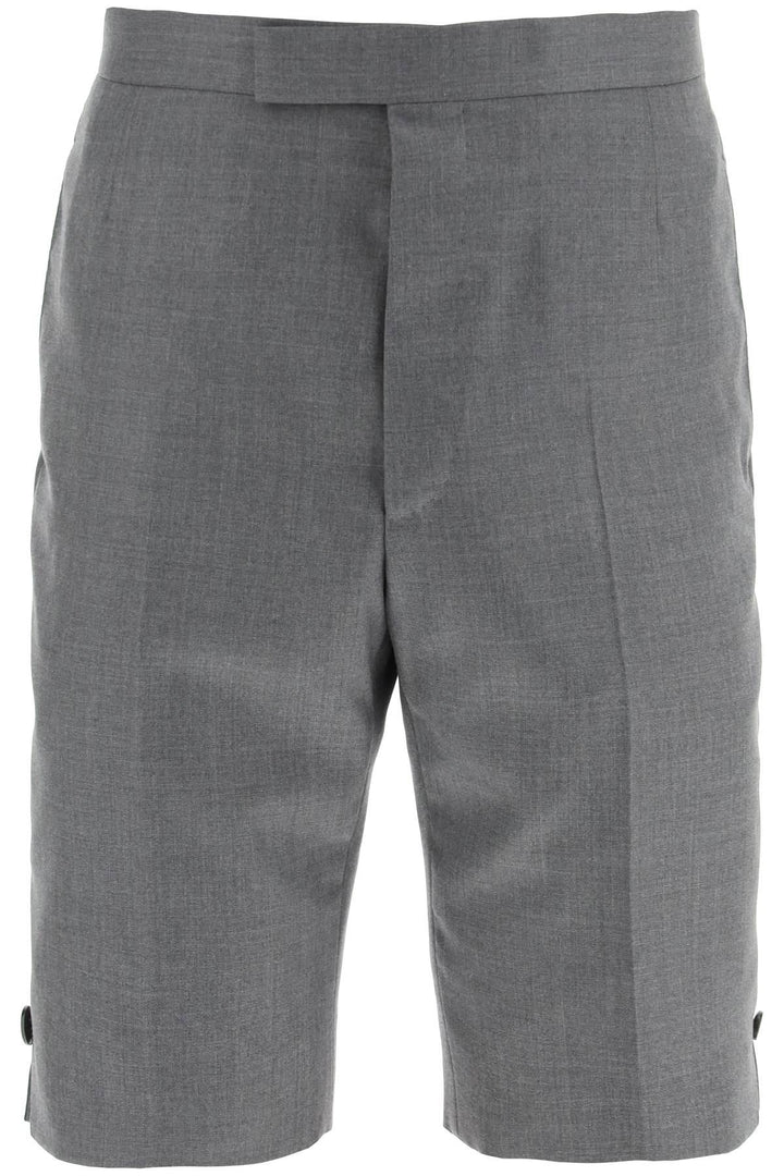 NETDRESSED | THOM BROWNE | SUPER 120'S WOOL SHORTS WITH BACK STRAP