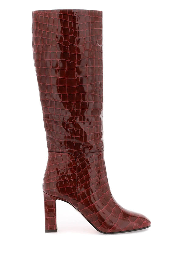 NETDRESSED | AQUAZZURA | SELLIER BOOTS IN CROC-EMBOSSED LEATHER