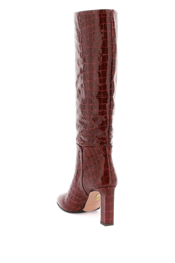 NETDRESSED | AQUAZZURA | SELLIER BOOTS IN CROC-EMBOSSED LEATHER