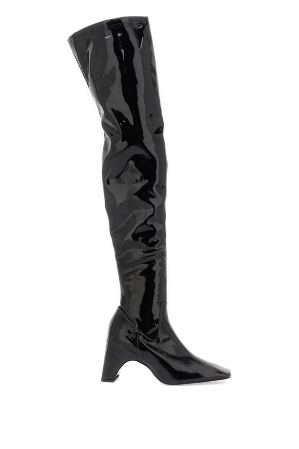 NETDRESSED | COPERNI | STRETCH PATENT FAUX LEATHER CUISSARDES BOOTS