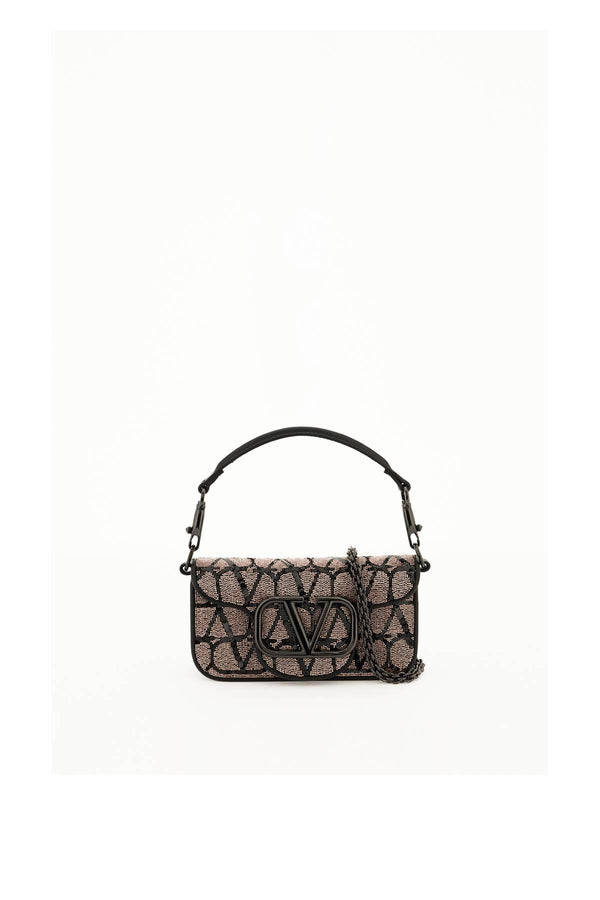 NETDRESSED | VALENTINO | 'LOCÒ' SMALL SHOULDER BAG WITH TOILE ICONOGRAPHE EMBROIDERY