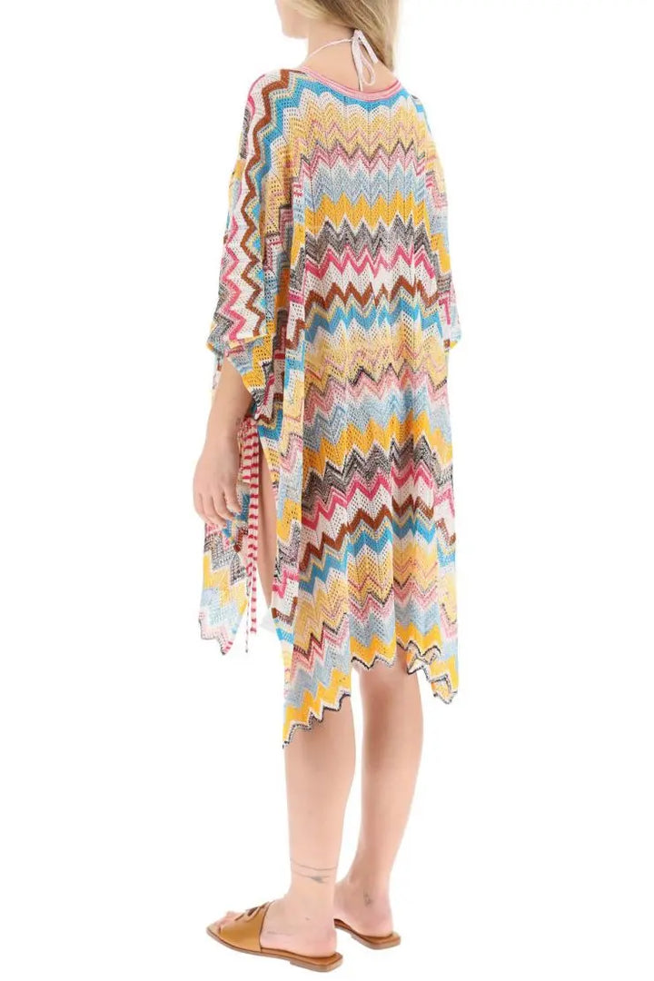NETDRESSED | MISSONI | MULTICOLOR KNIT PONCHO COVER-UP