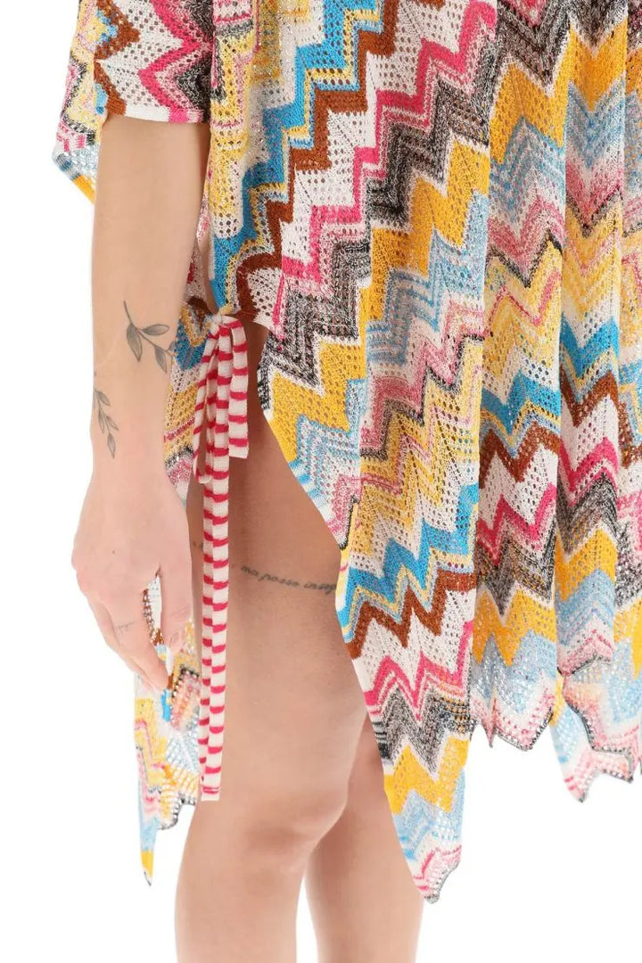 NETDRESSED | MISSONI | MULTICOLOR KNIT PONCHO COVER-UP