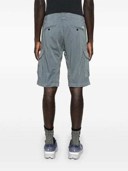 STRETCH SATIN CARGO BERMUDA SHORTS