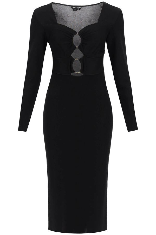KNITTED MIDI DRESS WITH CUT-OUTS