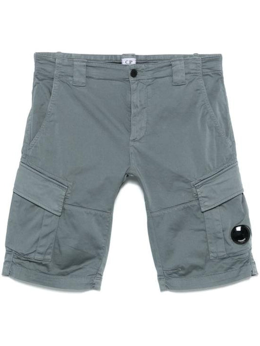 STRETCH SATIN CARGO BERMUDA SHORTS