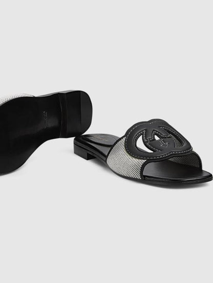 SLIDE SANDAL WITH INTERLOCKING G