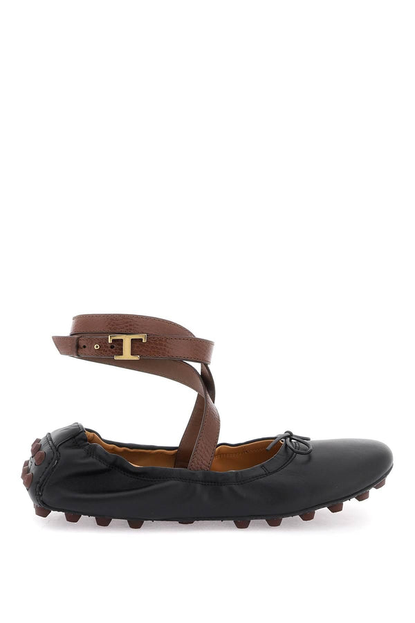 NETDRESSED | TOD'S | BUBBLE LEATHER BALLET FLATS SHOES WITH STRAP