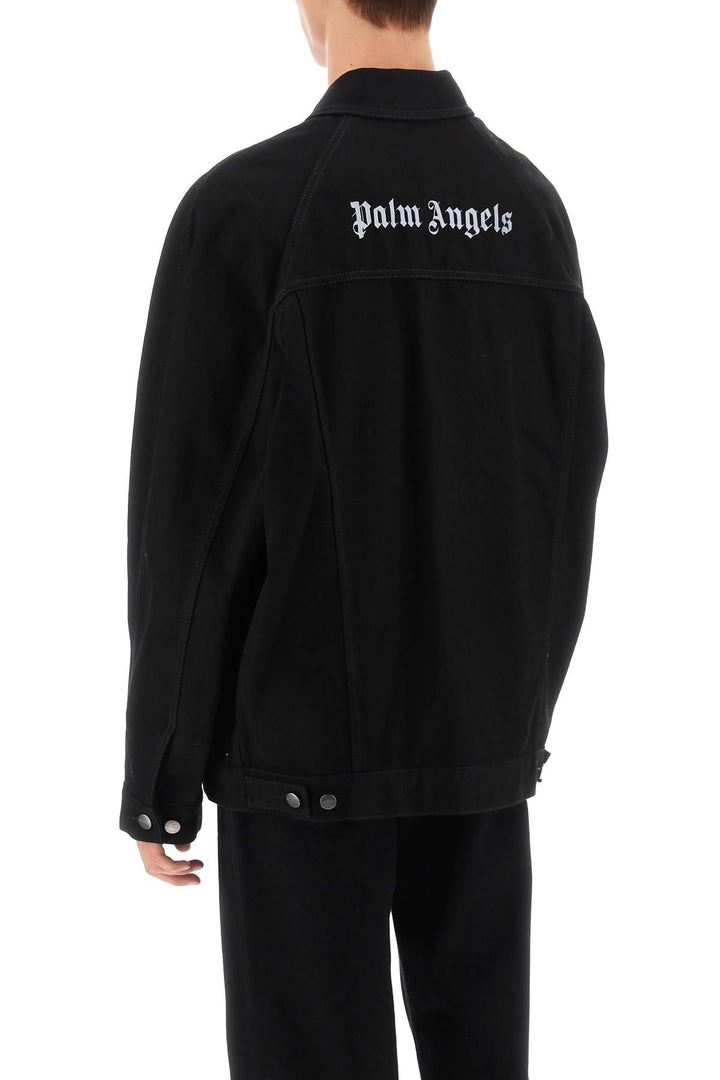 NETDRESSED | PALM ANGELS | DENIM JACKET WITH LOGO EMBROIDERY