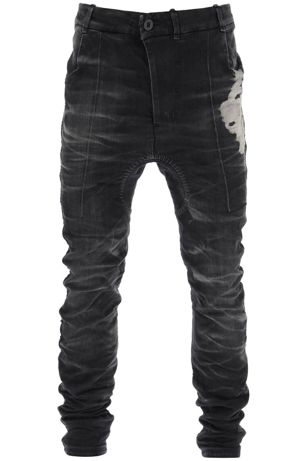 STONE WASHED JEANS WITH USED EFFECT