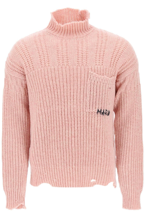 NETDRESSED | MARNI | MARNI FUNNEL-NECK SWEATER IN DESTROYED-EFFECT WOOL
