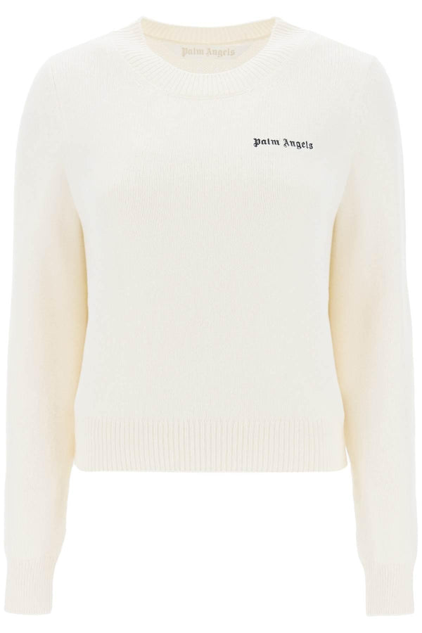NETDRESSED | PALM ANGELS | CROPPED SWEATER WITH LOGO EMBROIDERY
