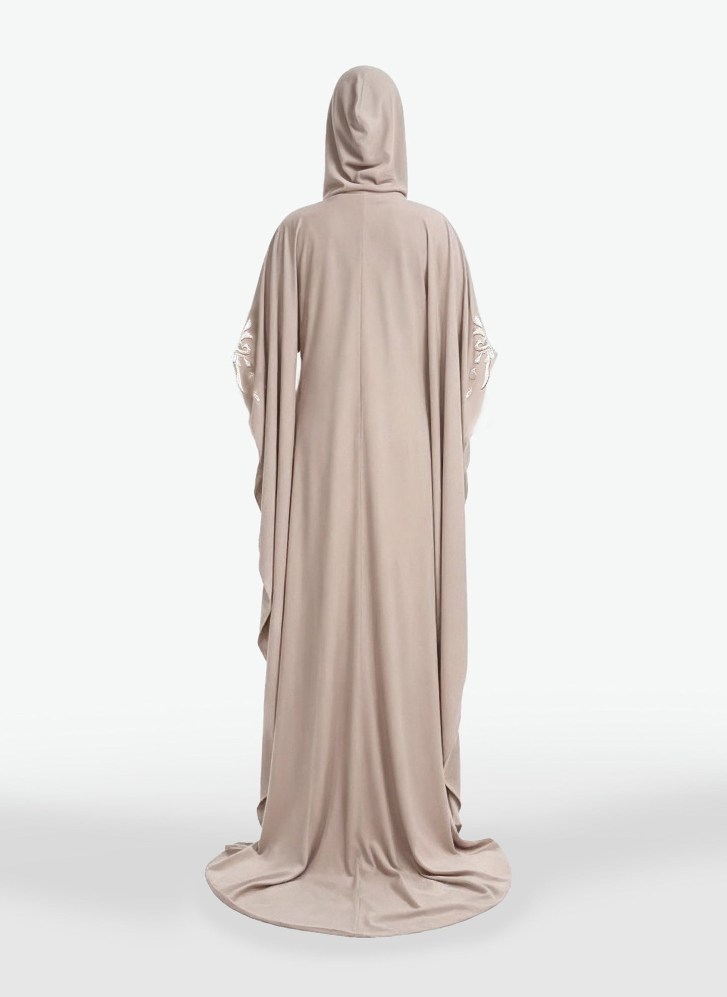 Embellished Crepe Abaya With Hood
