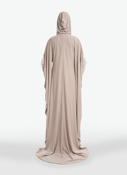 Embellished Crepe Abaya With Hood