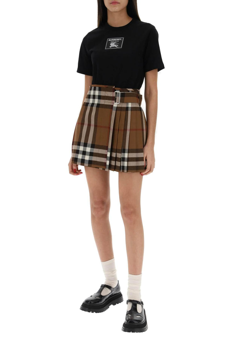 NETDRESSED | BURBERRY | EXAGGERATED CHECK PLEATED WOOL MINI SKIRT