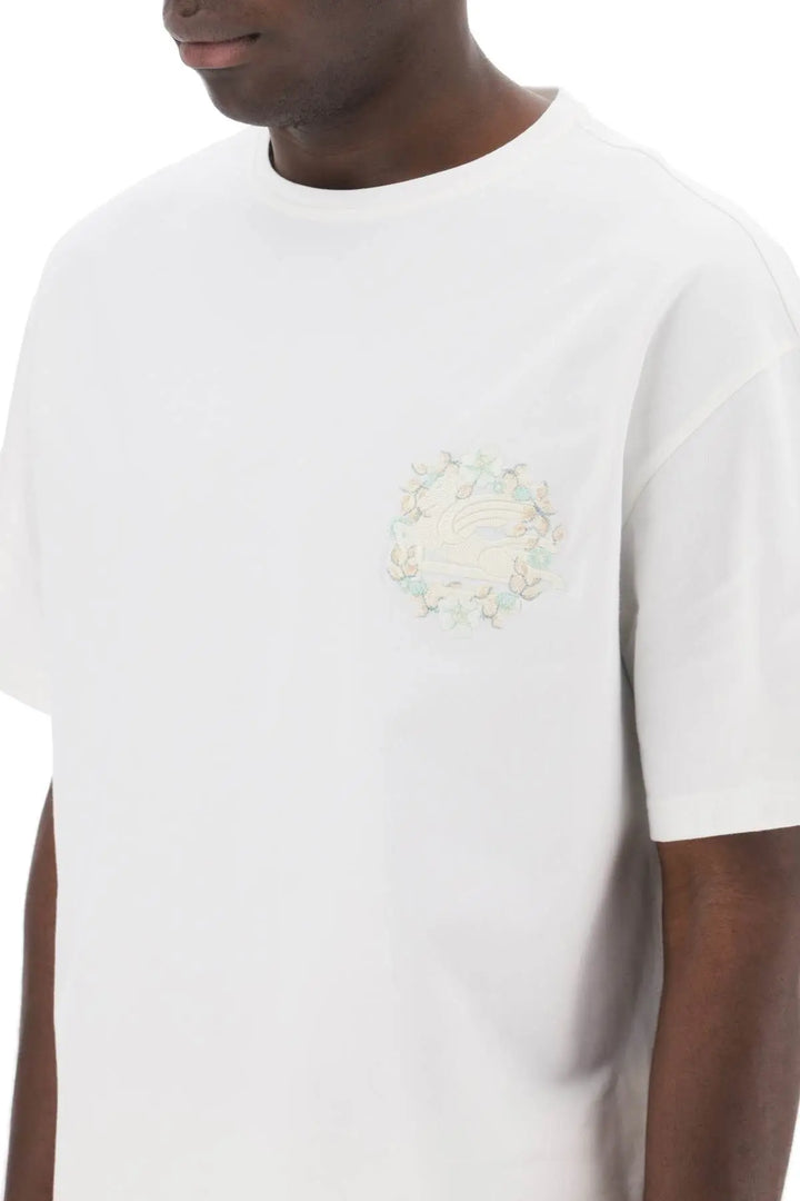 NETDRESSED | ETRO | FLORAL PEGASUS EMBROIDERED T-SHIRT