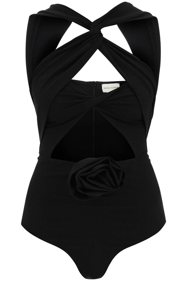 NETDRESSED | MAGDA BUTRYM | CUT-OUT BODYSUIT WITH ROSE APPLIQUE