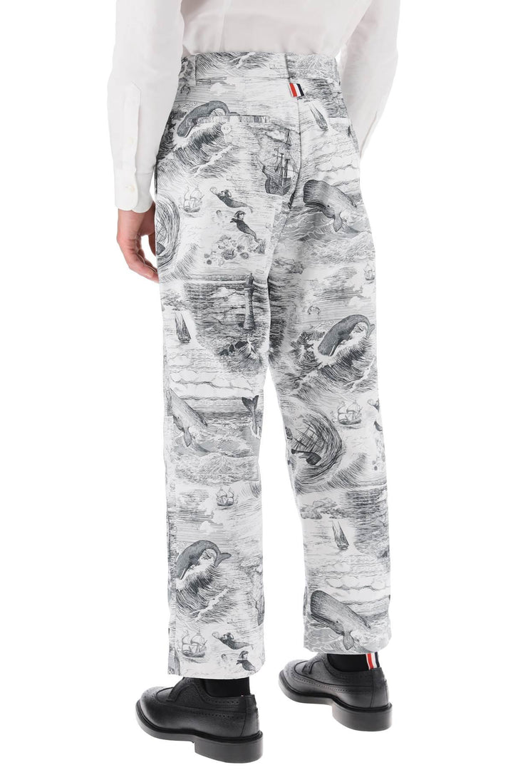 NETDRESSED | THOM BROWNE | CROPPED PANTS WITH 'NAUTICAL TOILE' MOTIF