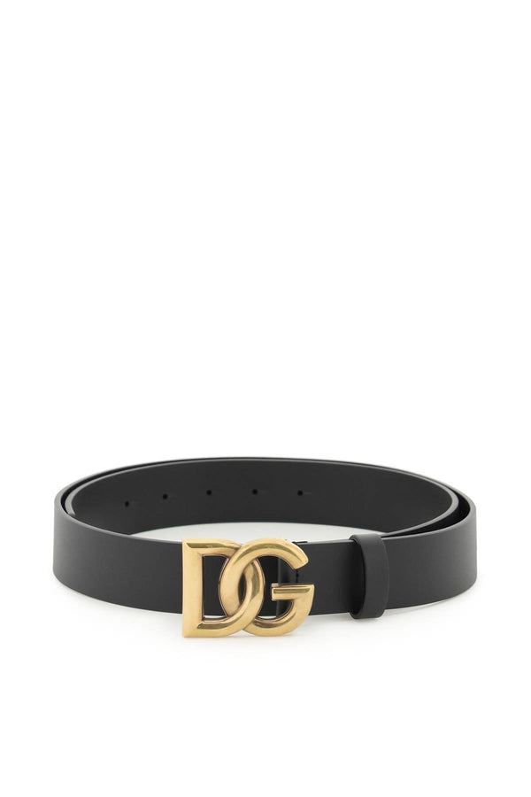 NETDRESSED | DOLCE & GABBANA | LUX LEATHER BELT WITH CROSSED DG LOGO