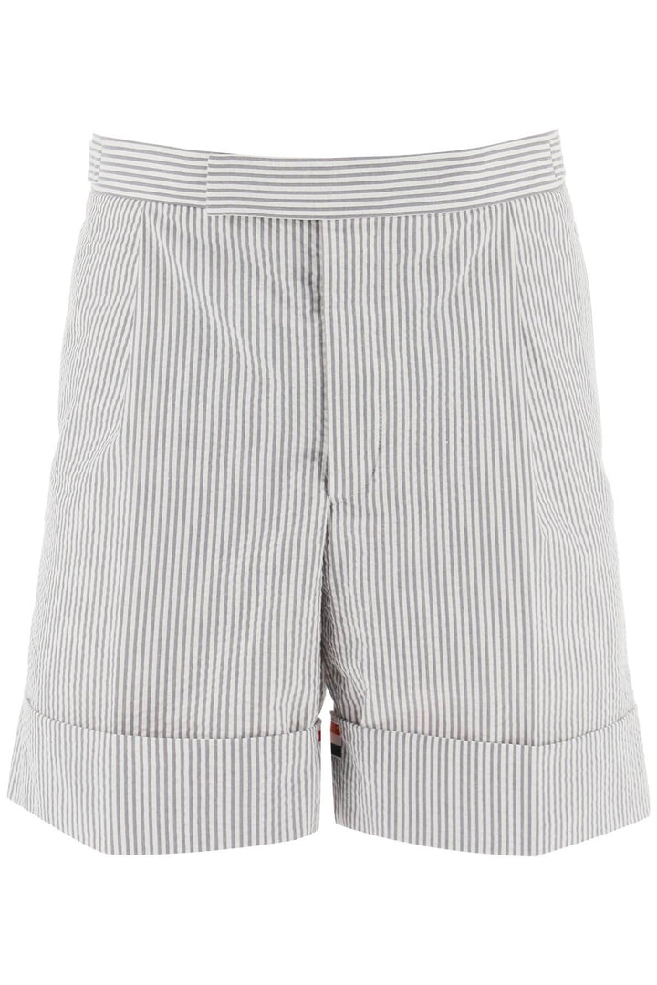 Netdressed | THOM BROWNE STRIPED SHORTS WITH TRICOLOR DETAILS