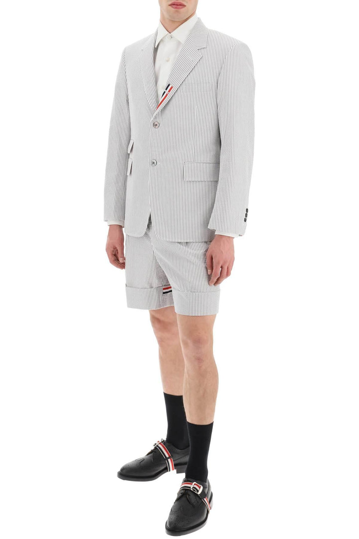 Netdressed | THOM BROWNE STRIPED SHORTS WITH TRICOLOR DETAILS