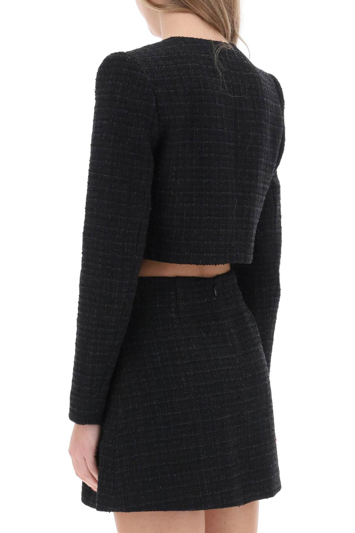 NETDRESSED | SELF PORTRAIT | TWEED CROPPED JACKET WITH DIAMANTÉ BUTTONS
