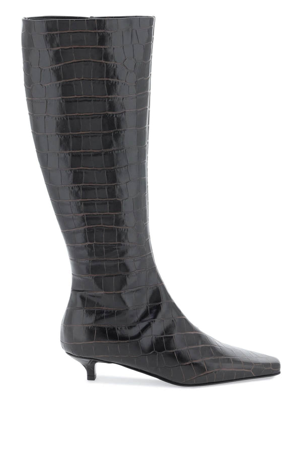 NETDRESSED | TOTEME | THE SLIM KNEE-HIGH BOOTS IN CROCODILE-EFFECT LEATHER