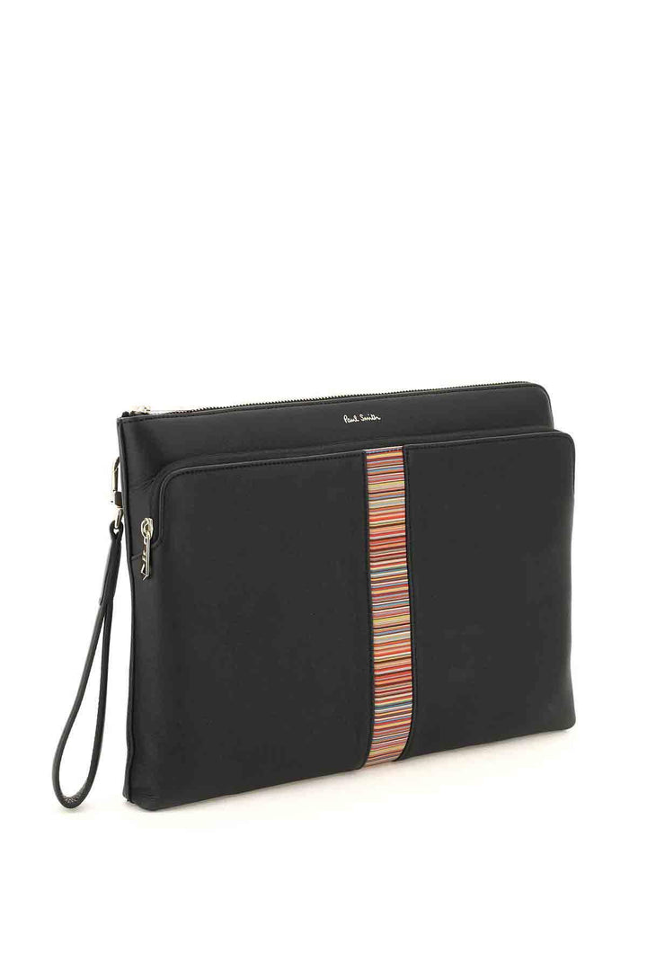 NETDRESSED | PAUL SMITH | POUCH IN PELLE SIGNATURE STRIPE