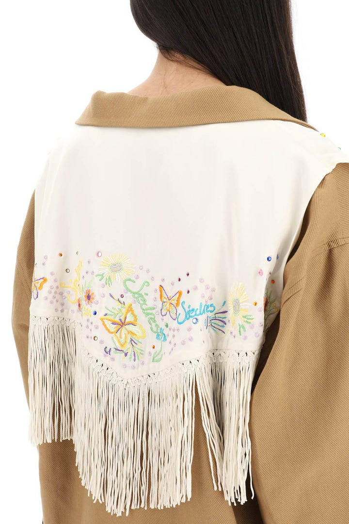 Netdressed | SIEDRES OVERSHIRT WITH EMBROIDERED FRINGED PANEL