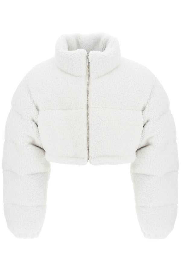 CROPPED SHEARLING PUFFER JACKET