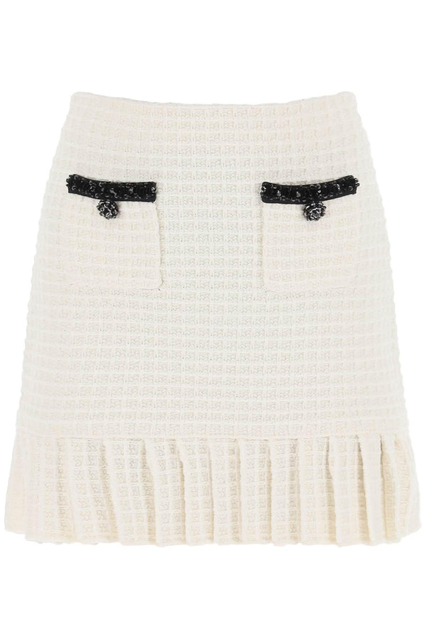 NETDRESSED | SELF PORTRAIT | KNITTED MINI SKIRT WITH SEQUINS