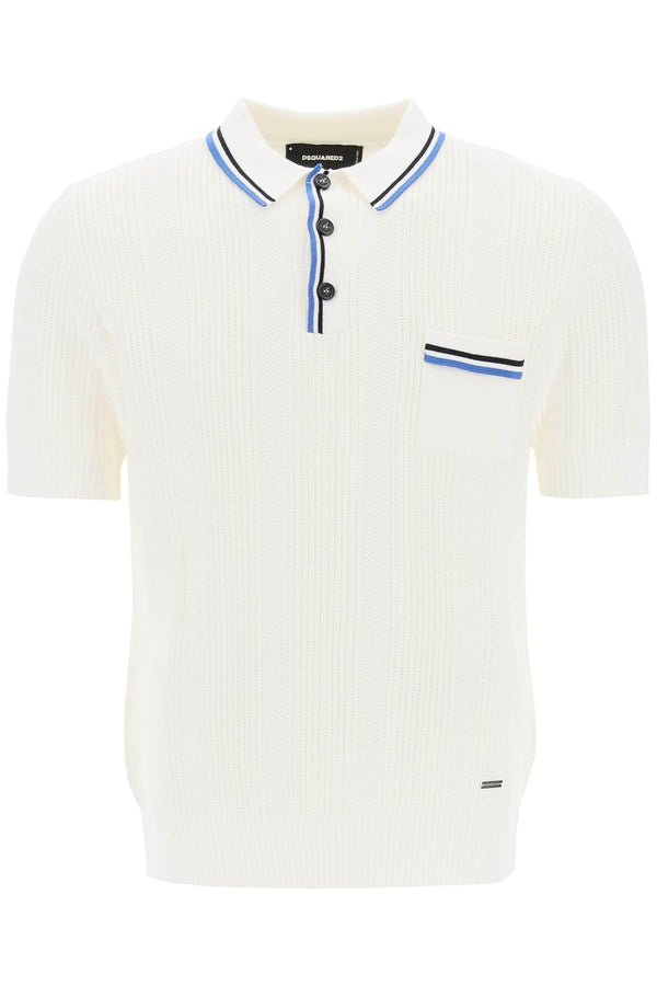 NETDRESSED | DSQUARED2 | PERFORATED KNIT POLO SHIRT