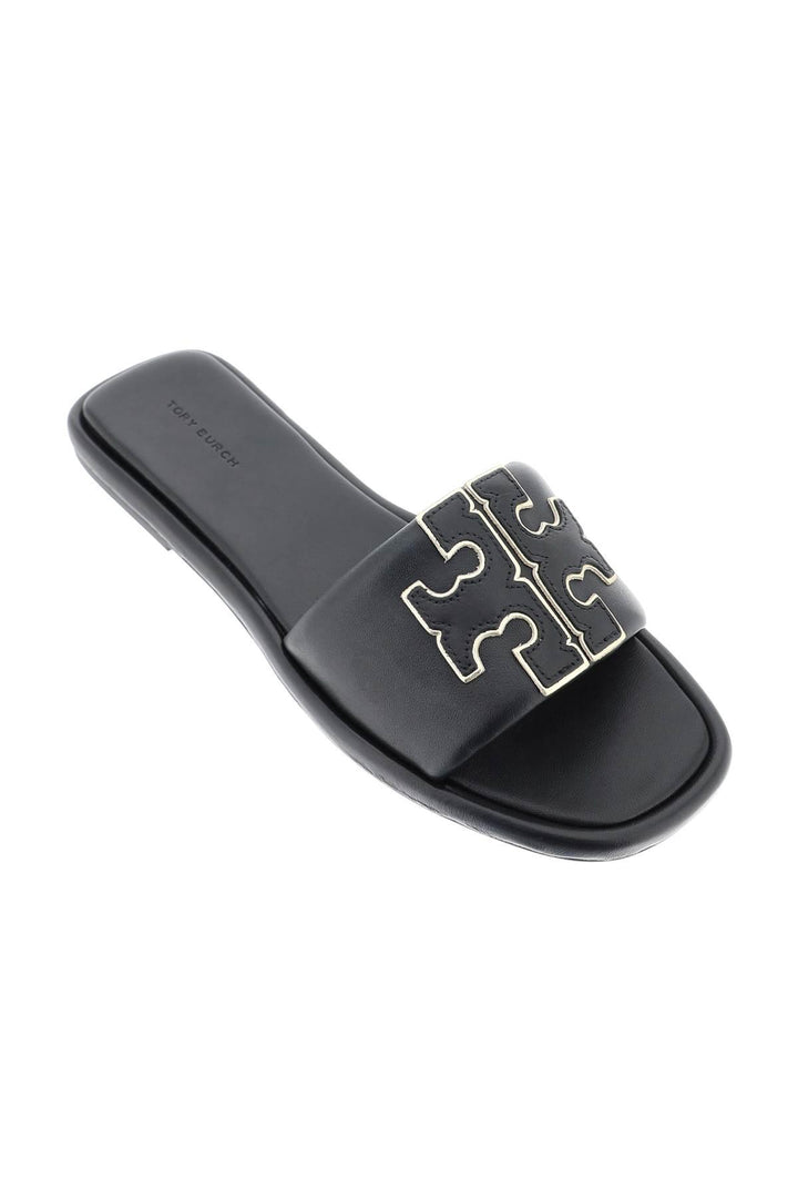 NETDRESSED | TORY BURCH | DOUBLE T LEATHER SLIDES
