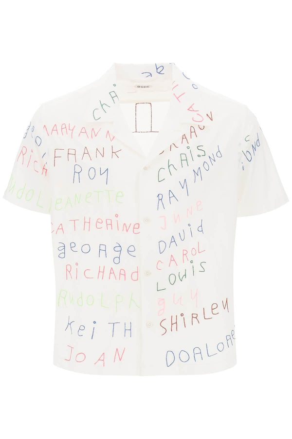 NETDRESSED | BODE | FAMILIAL BOWLING SHIRT WITH LETTERING EMBROIDERIES