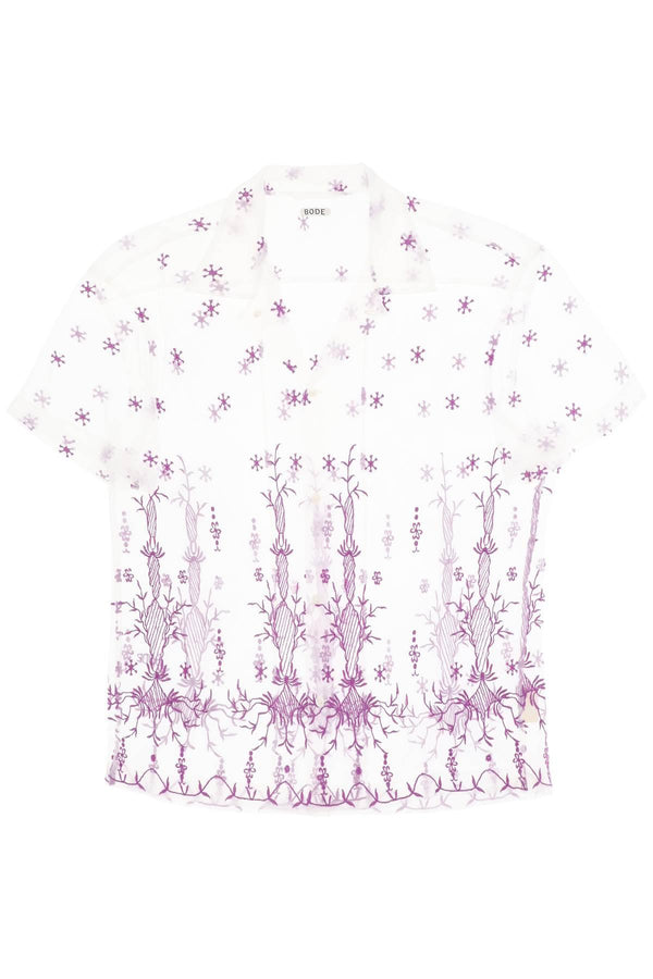 NETDRESSED | BODE | LAVANDULA BOWLING SHIRT IN EMBROIDERED TULLE