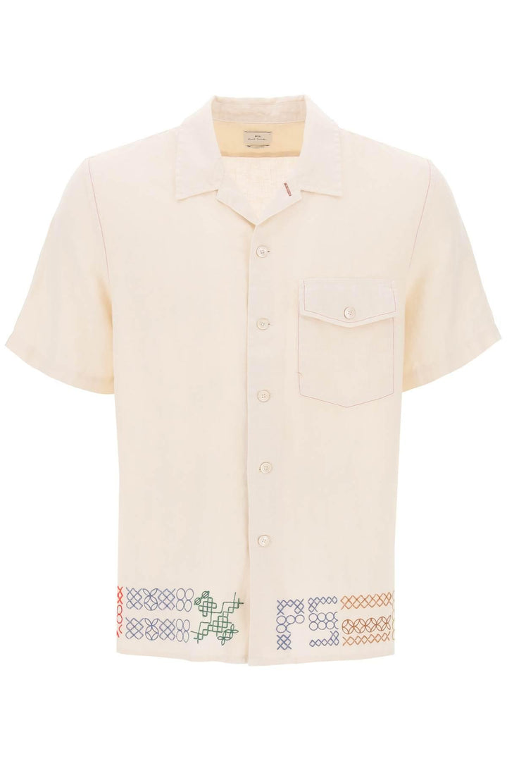 NETDRESSED | PAUL SMITH | BOWLING SHIRT WITH CROSS-STITCH EMBROIDERY DETAILS
