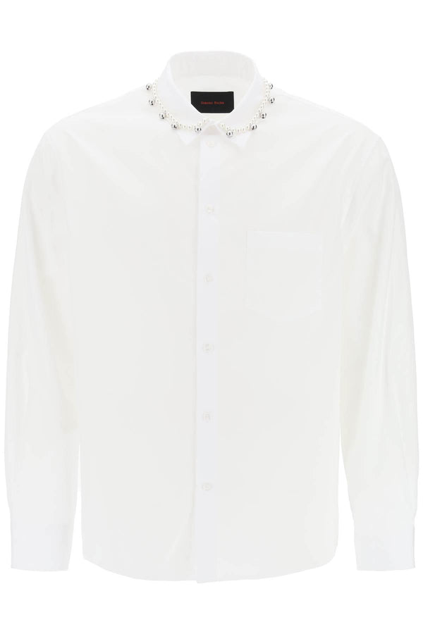 NETDRESSED | SIMONE ROCHA | PEARL AND BELL EMBELLISHED SHIRT IN WHITE