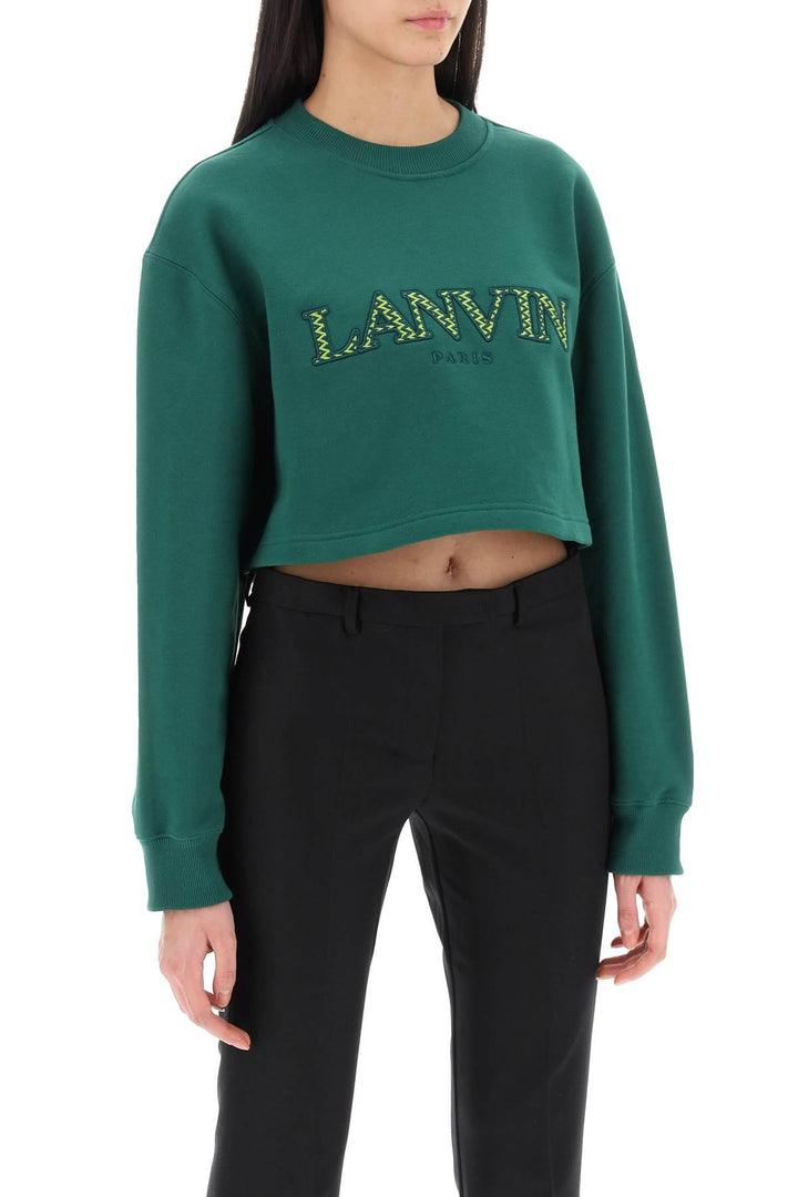 NETDRESSED | LANVIN | CROPPED SWEATSHIRT WITH EMBROIDERED LOGO PATCH