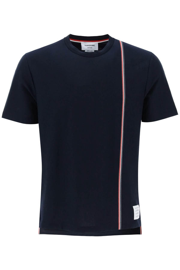 NETDRESSED | THOM BROWNE | CREWNECK T-SHIRT WITH TRICOLOR INTARSIA